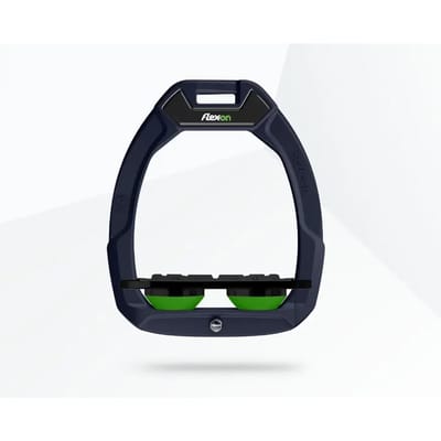 Plat Grip Marine/Zwart/Groen veiligheidsbeugels voor paardrijden Flex-On Safe-On
