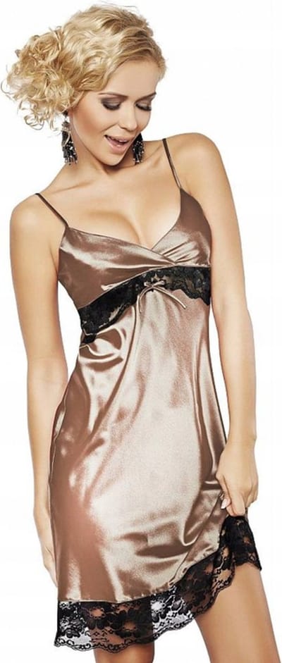 Mooie en sexy satijn chemise - Otylia van DKaren - gouden S