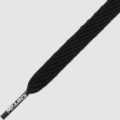 Mr. Lacy - Schoenveters - Veters - Sneakerveters - Flatties - Plat - Zwart - Veterlengte 150 cm – Breedte 10 mm
