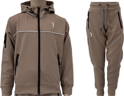 Hitman – Trainingspak Kinderen – Trainingspak Jongens – Joggingpak Jongens - Voetbal Pakje Jongens – Beige – Maat 116 – 5 tot 6 Jaar oud