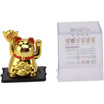2 inch Zonne-energie Zwaaiende Arm Gelukskat Ornament Welkom Zwaaiende Hand Welvaart Fortuin Kat Type 2