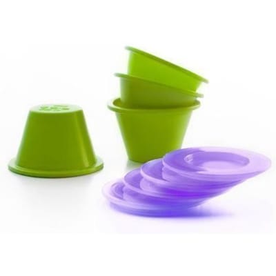 Moules à flan - Ibili - 871800 - Lot de 4 - 8 cm - 100% silicone - Couvercle inclus