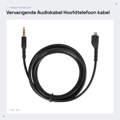Dailygoods - Vervangende Audiokabel - Hoofdtelefoon kabel - 1,5 M - Compatibel met gaming-headsets - Verliesloze geluidskwaliteit - Geschikt voor pc e...