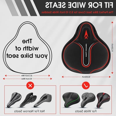 Zachte Memory Foam Fiets Zadeldekking - Comfortabele Fiets Cushion voor Mannen en Vrouwen, Perfect voor Binnen- en Buitensporten, Ideaal voor Lange Fietstochten en Ergonomisch Ontwerp