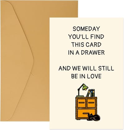 Grappige Jubileumkaart of Valentijnskaart voor Partner met Enveloppe en Zegelsticker