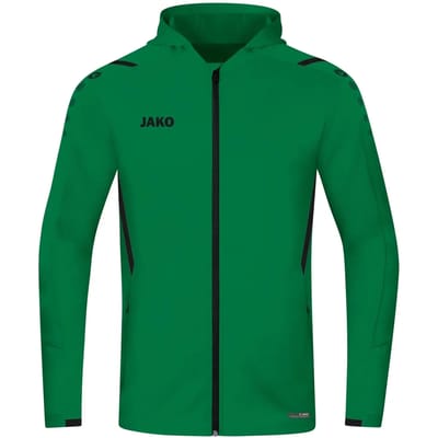 Jako Challenge Jas Met Kap Heren - Zwart / Sportgroen | Maat: 3XL