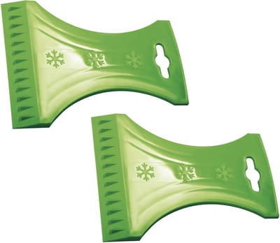 Prosperplast IJskrabber / raamkrabber - 2x - voor auto ramen - Groen - Kunststof - 10 x 13 cm - Ruitenkrabber