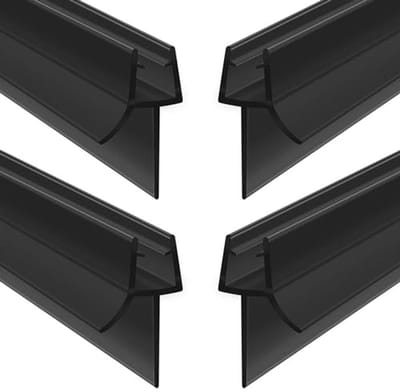 Rubberen afdichtstrip voor deuren, 4 stuks, 30 cm, verstelbaar voor 4-6 mm glas, eenvoudig te installeren