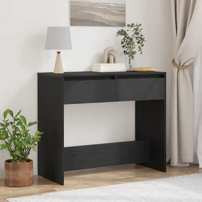 vidaXL - Wandtafel - 89x41x76,5 - cm - spaanplaat - zwart - eikenkleurig