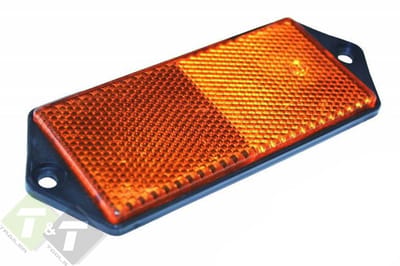 102mm x 40mm oranje / amber reflector rechthoek met e4 keurmerk - reflector met schroefgaten - boutverbinding reflectoren