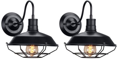 2 Stuks Wandlamp Industrieel Vintage Metaal Wandverlichting Woonkamer Retro Binnenwandlamp E27 Zwart