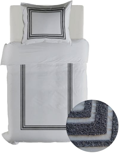 Yellow Dekbedovertrek Suite Kerala - Gewassen Katoen - Vaporous Grey - 140x200-220 cm - 100% Gewassen Katoen - Eenpersoons