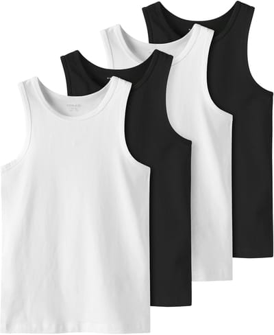 Name It Jongens Hemd Top NKFTANK 4-Pack Zwart/Wit - Maat 116