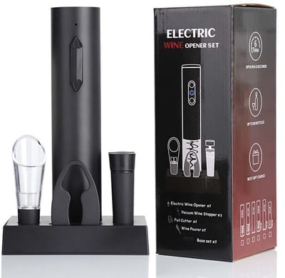 Elektrische Wijnopener Zesdelige Set - Oplaadbare Automatische Kurkentrekker met Accessoires