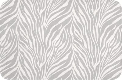 Badmat 60x40 cm - Antislip - Zebra - Motief - Grijs - Badmatten voor badkamer - Badkamermat - Douchemat - Badkamer mat