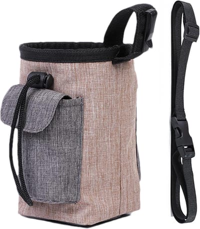 Hond Snacktas Puppy - Hondentraktatie Zakje - Hondentraining Buiten - Eenvoudige Installatie - 17 x 15 x 15 cm - Bruin