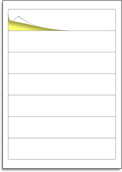 Allecto Plus - Printbare witte bestandslabels - 7 per vel - 150 vellen - A4 zelfklevende stickers - 192 x 38mm