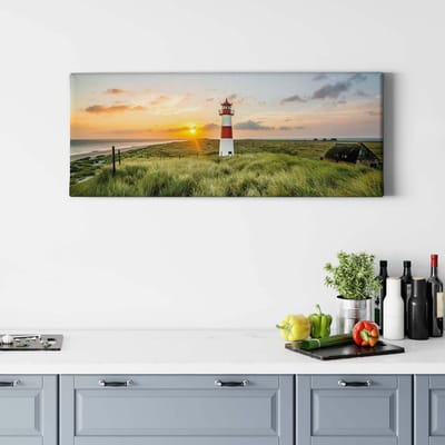 Canvas print DD123211 LighthouseSylt A.S. Création 1,0 x 0,4 m Groen Kantoor Hal/Gang Keuken Slaapkamer Woonkamer