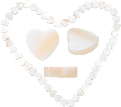 1 Doos 1 Strand Gepolijst Hart Natuurlijke Zoetwater Parelmoer Shell Kralen Witte Zee Conch Platte Spacer Charm Losse Kraal voor Sieraden Meking DIY Craft Kettingen Armbanden Oorbellen