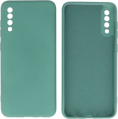 Fashion Backcover Telefoonhoesje - Color Hoesje - Geschikt voor Samsung Galaxy A70/s - Donker Groen