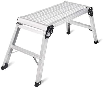 Verstelbare Aluminium Werkplatform Ladder - Antislip Mat - Capaciteit 150 KG - 76 cm Hoogte