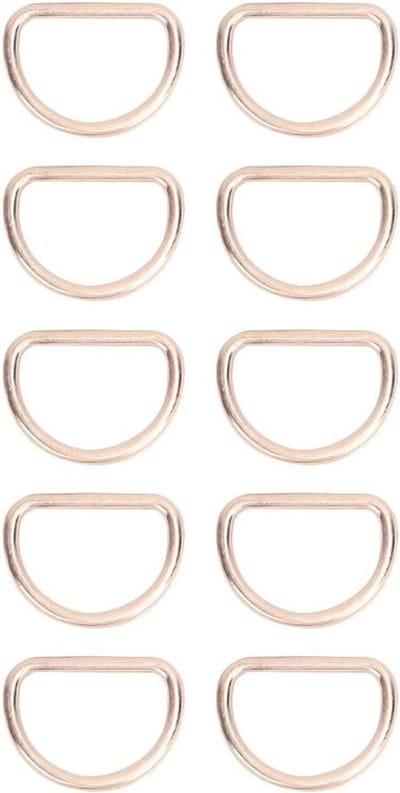 10 Stuks D-Ringen van Legering voor Handgemaakte Accessoires, Ideaal voor Tassen, Kleding en Riemen (Binnendiameter 15mm, Goud)