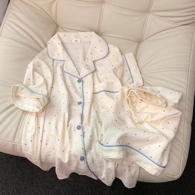 Dames Pyjama Slaapkleding Katoen Pyjama Set Top en Shorts 2-delige Set Casual Comfortabel Huispak Outfits Lief M beige