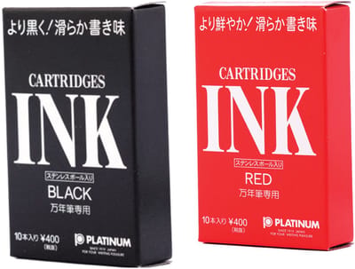 Platinum - Vulpeninkt - 2 doosjes patronen - Rood 10 patronen - Zwart 10 patronen