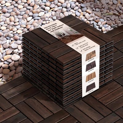 Waterdichte Patio Dektegels - Set van 10 Stuks voor Binnen en Buiten - Terrasruitpatroon 30x30 cm