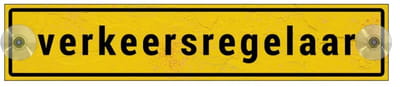 Verkeersregelaar bord met boorgaten en zuignapjes | Forex Re materiaal | 40 x 8 cm