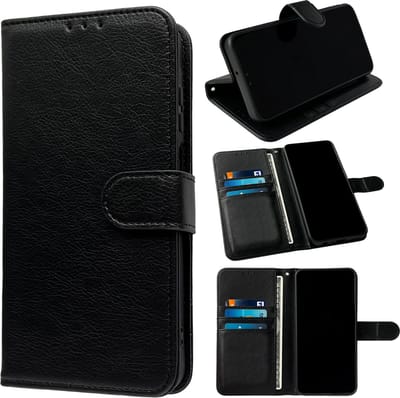 Casemania Hoesje Geschikt voor Samsung Galaxy A15 - Zwart - Portemonnee Book Case - Pasjeshouder en Magneetlipje
