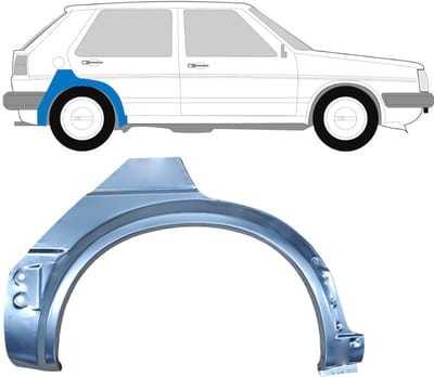 Reparatiepaneel achterspatbord voor Volkswagen Golf 2 1982-1992 / Rechts