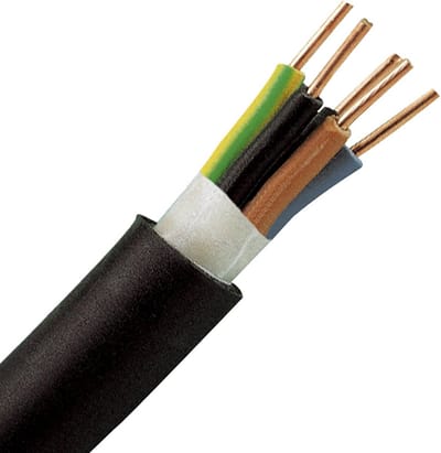 Aardleiding NYY-J 5 x 1,5 mm² 10 m Zwart