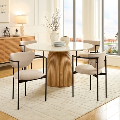 MIVRAY Eetkamerstoel Khaki - Ergonomisch Met Armleuningen En Ronde Rug - Voor Eetkamer En Woonkamer - Stof Metaal