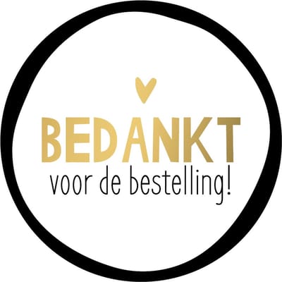 KP etiket Bedankt voor de bestelling | diameter 40 mm | rol van 250 stuks
