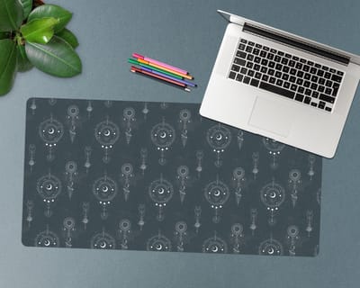 Coloray Bureau Onderlegger - Illustratie van de maanfase Bureau Pad - 90 cm x 45 cm - Marine Bureau Onderlegger - Bureau Mat - Bureaumat - Onderlegger Bureau - Bureau Onderlegger Groot