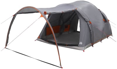 vidaXL - Tunneltent - 370 - x - 275 - x - 210 - cm - Grijs - en - Oranje