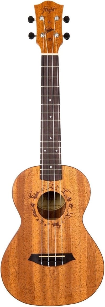 Flight DUT34 EQ MAH-A Elektrisch-Akoestische Tenor Ukulele met Mahogany Body, Pickup en Aquila Super Nylgut Snaren