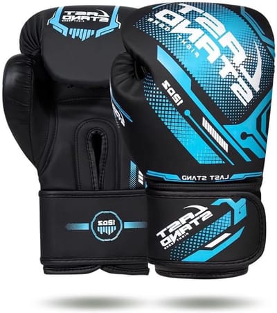 Bokshandschoenen - Vechtsport handschoenen - Intensieve training - Ademende voering - 4-16 oz - Zwart blauw
