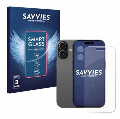 3 Stuks Savvies Screenprotector - geschikt voor Apple iPhone 17 (Voor+Camera) - beschermfolie glas transparant