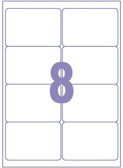 Kangaro etiket - inkjet/laser/kopieer - 99,1x67,7mm - 100 vel - 8 stickers per vel