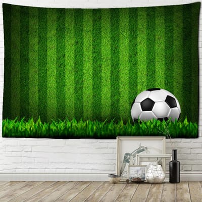 Groene Grasland Voetbalveld Wandtapijt Wandtapijt Spaans Voetbal Tapijt Bohemianwind Hippie Kamer Decor Achtergronddoek 95x70CM green