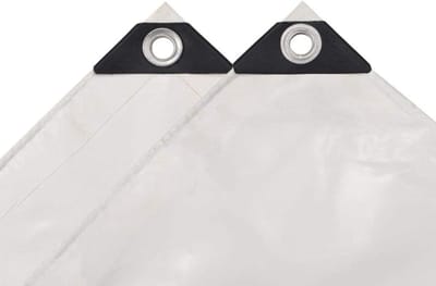 Festnight Afdekzeil, beschermzeil, bootzeil, geweven zeil, universeel zeil, bescherming tegen weersinvloeden, voor afdekking in de tuin, 650 g/m², 6 x 8 m, wit