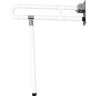 Barre d'appui de toilette pliable de 60 cm de long, effet lumineux, barre de sécurité pour salle de bain en acier inoxydable avec white