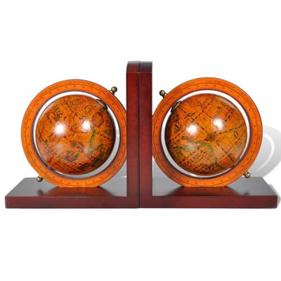 vidaXL - Boekensteunen - 2 - st - globe