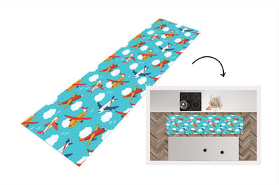 Keukenloper - Loper keuken - Patronen - Vliegtuig - Wolk - Lucht - 200x50 cm - Keukenloper vinyl