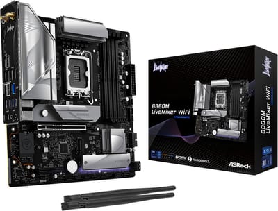 ASRock B860M LiveMixer WiFi Moederbord - Intel B860 - Intel LGA1851 - DDR5 RAM - Micro-ATX