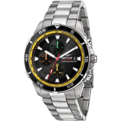 Sector ADV2500 Chronograaf Zwarte Wijzerplaat Roestvrij Staal Quartz R3273643006 100M Herenhorloge black
