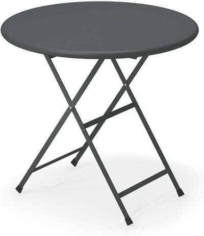 Ronde Klaptafel - Balkontafel - Buiten Eten - Krasbestendige Coating - Ø 80 cm - Donkergrijs