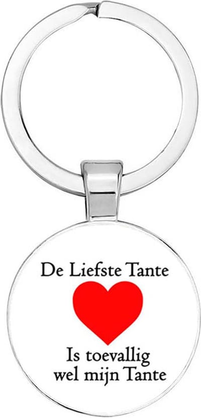 Akyol - De liefste tante is toevallig wel mijn tante Sleutelhanger - tante - de liefste tante - familielid - cadeautje voor tante - familie - beste ooit - cadeau - verjaardag - kado - geschenk - gift - verrassing - 2,5 x 2,5 CM